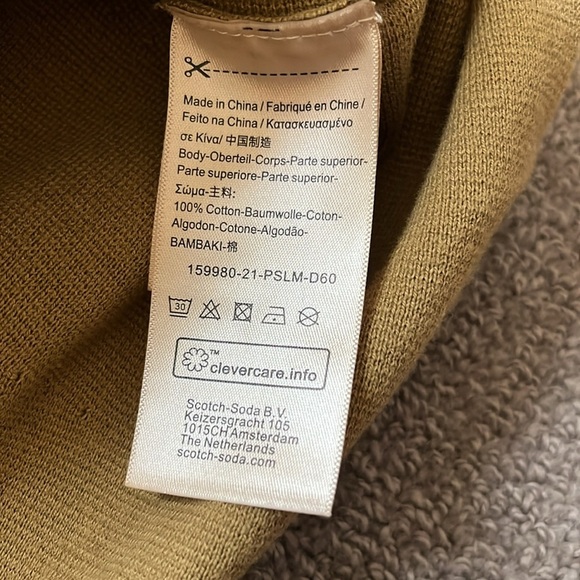 Scotch & Soda Cowl Neck Cotton Chartreuse Sweater Size S - Picture 5 of 10